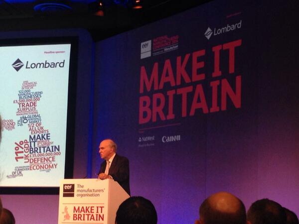 Vince Cable at the EEF Make it Britain conference