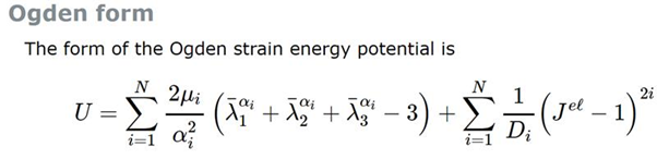 Ogden Strain Energy Function